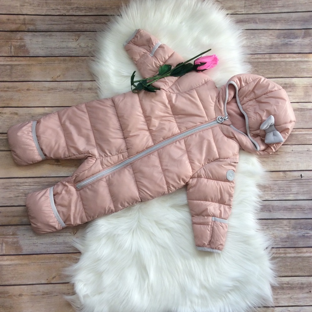 Michael Kors baby girls rose silver snowsuit 0-6